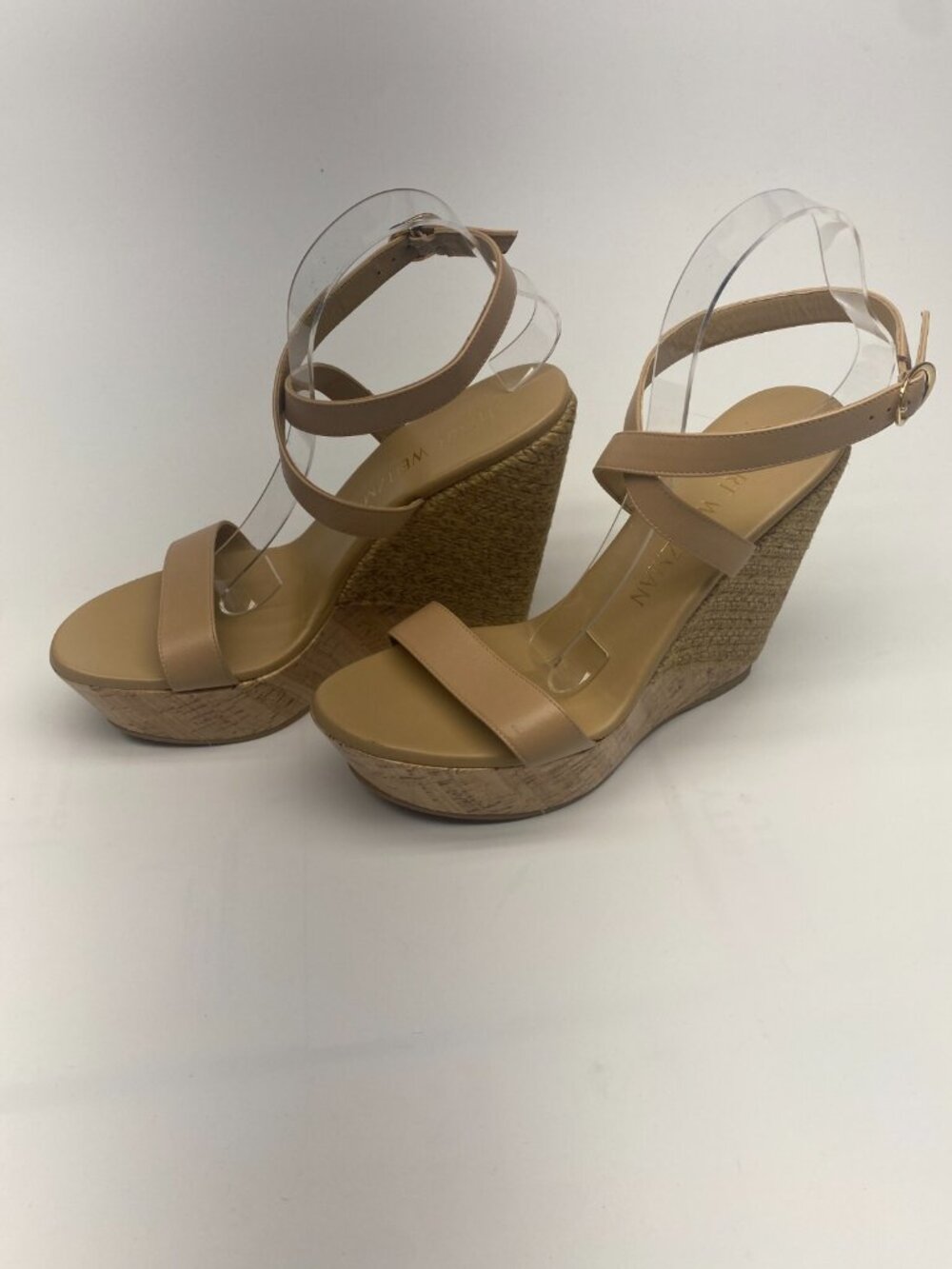 Stuart Weitzman Womens 5050 Raffia Wedge Sandals Sz 11 B